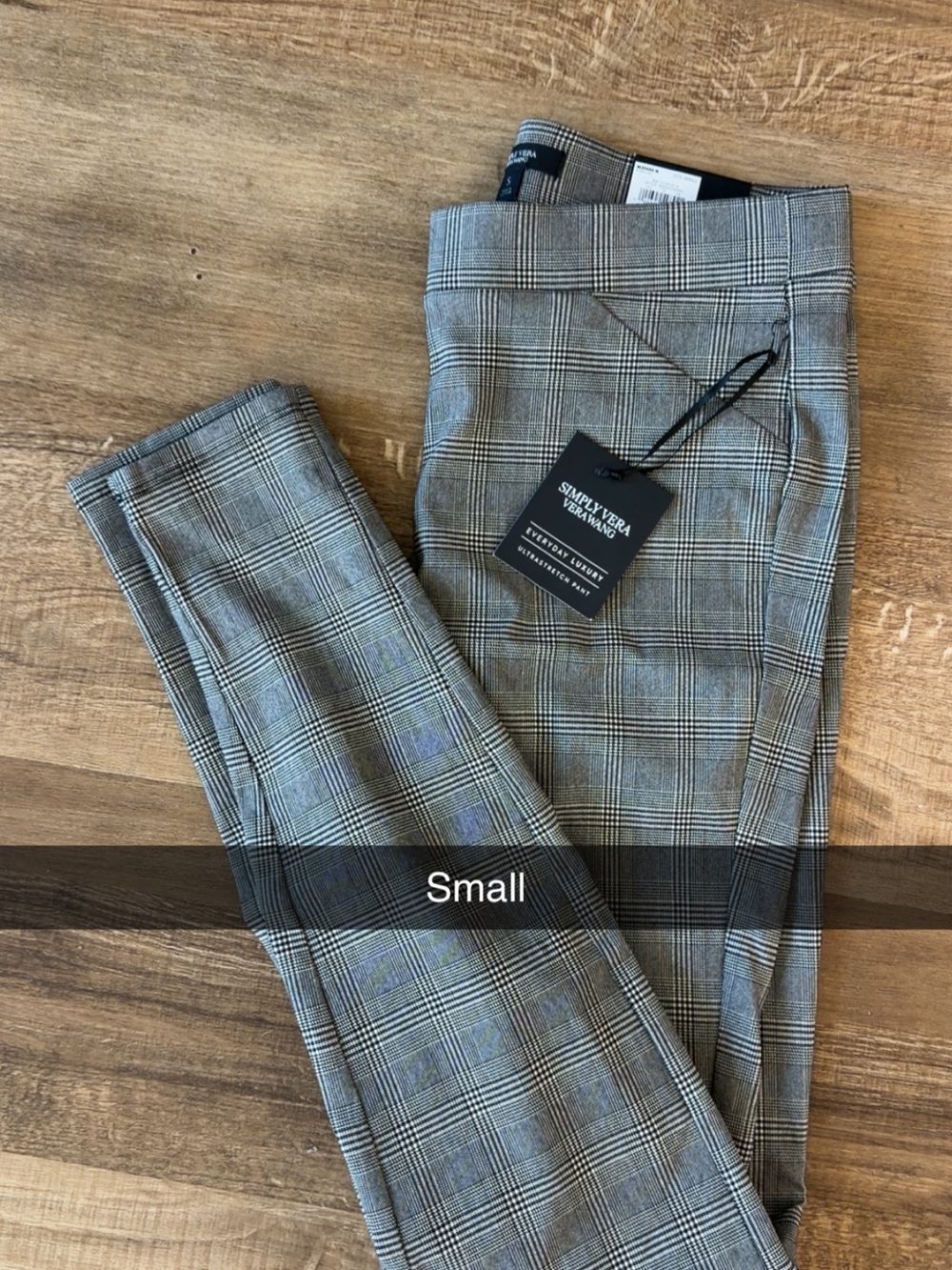 Simply Vera Vera Wang Plaid Dress Pants in Gray and Black and White